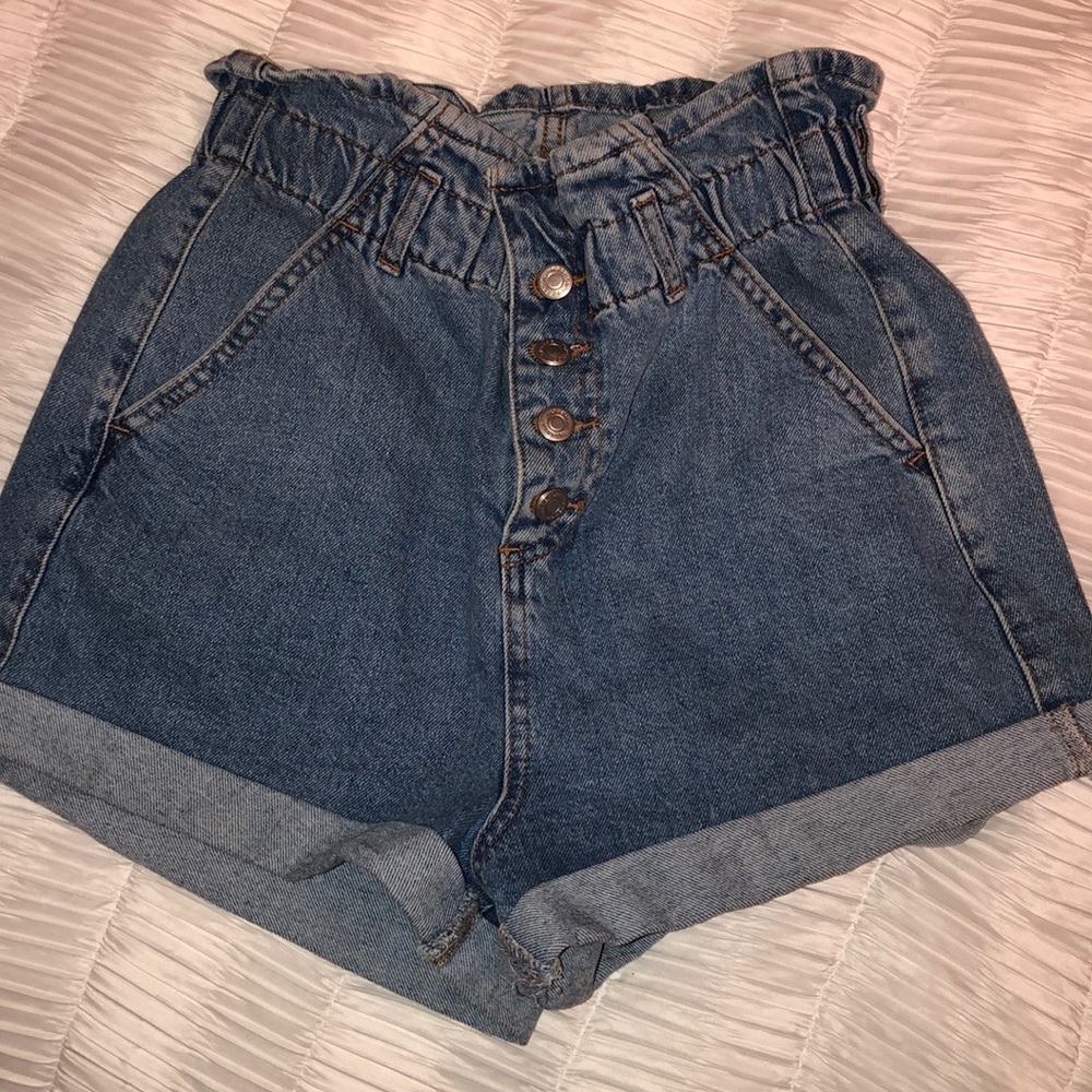Top shop high waisted denim shorts